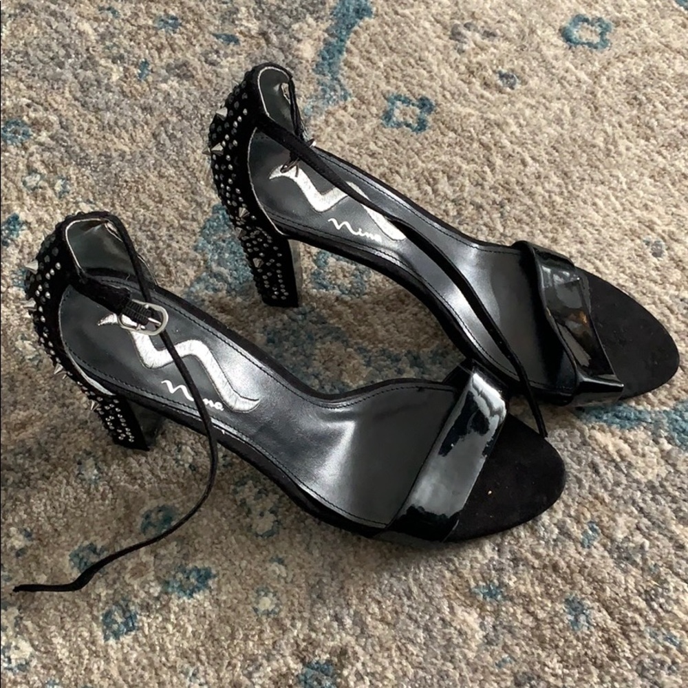 Studded black heels